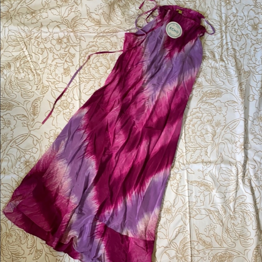 NWT Echo Beach 100% silk rye dye coverup